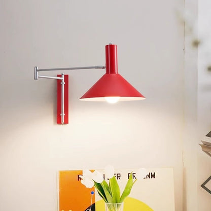 Pivoting Metal Sconce 10 in Height Directional Task Fixture Focused Bedside Illumination Narrow Mounting E27 Socket Compact Space-Saving Des