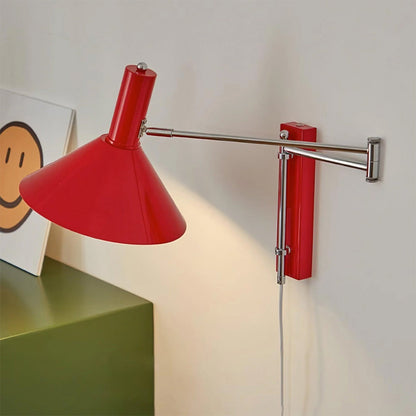 Pivoting Metal Sconce 10 in Height Directional Task Fixture Focused Bedside Illumination Narrow Mounting E27 Socket Compact Space-Saving Des