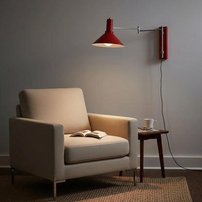 Pivoting Metal Sconce 10 in Height Directional Task Fixture Focused Bedside Illumination Narrow Mounting E27 Socket Compact Space-Saving Des
