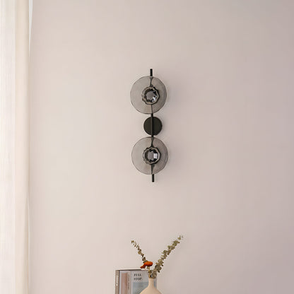 Glass Sconce Light Fixture for Bedroom & Hallway – Iron Frame LED Accent Lighting 8 Inch – Indoor Wall Mount Ambient Light