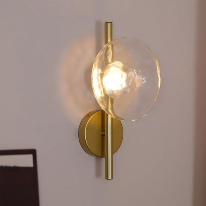 Glass Sconce Light Fixture for Bedroom & Hallway – Iron Frame LED Accent Lighting 8 Inch – Indoor Wall Mount Ambient Light