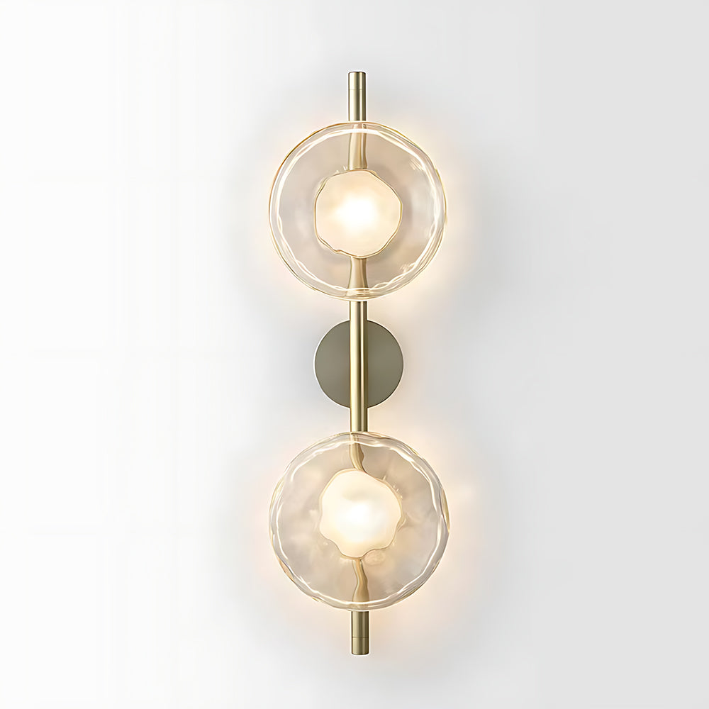 Glass Sconce Light Fixture for Bedroom & Hallway – Iron Frame LED Accent Lighting 8 Inch – Indoor Wall Mount Ambient Light