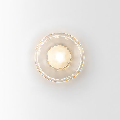 Glass Sconce Light Fixture for Bedroom & Hallway – Iron Frame LED Accent Lighting 8 Inch – Indoor Wall Mount Ambient Light