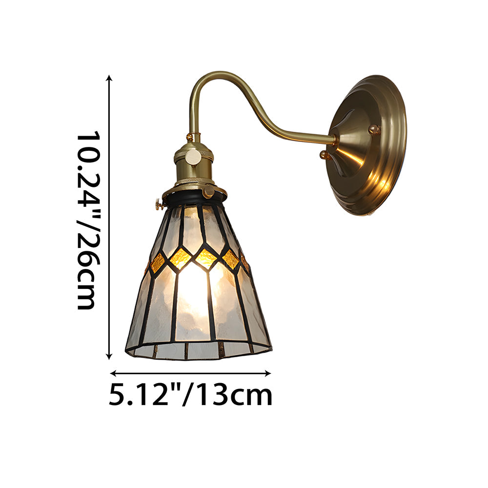 Indoor Sconce Light Metal & Glass 10 Inch Vintage Style for Entryway Corridor Bedroom Dining Room Home Accent Fixture