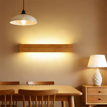 Circular Wood & Acrylic Sconce LED Fixture for Bedrooms, Hallways & Reading Nooks Natural Finish Ambient Lighting E26/E27 Direct Wire Modern