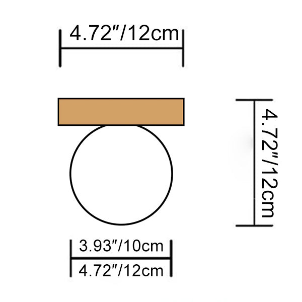 Metal Sconce with Glass Dome – Compact 4.7-Inch Fixture for Hallways, Bedrooms & Entryways – E26 Base 6W Indoor Accent Lighting – Rust-Proof