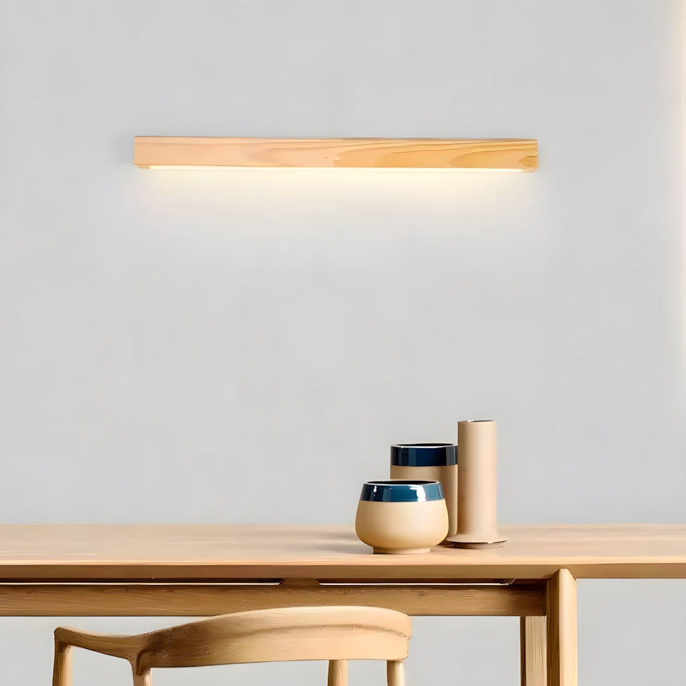 Wooden LED Vanity Mirror Light Fixture for Bathroom Wall 24-Inch Warm Lighting Above Sink Bedroom Illumination Slim Profile Spa-Style Contem