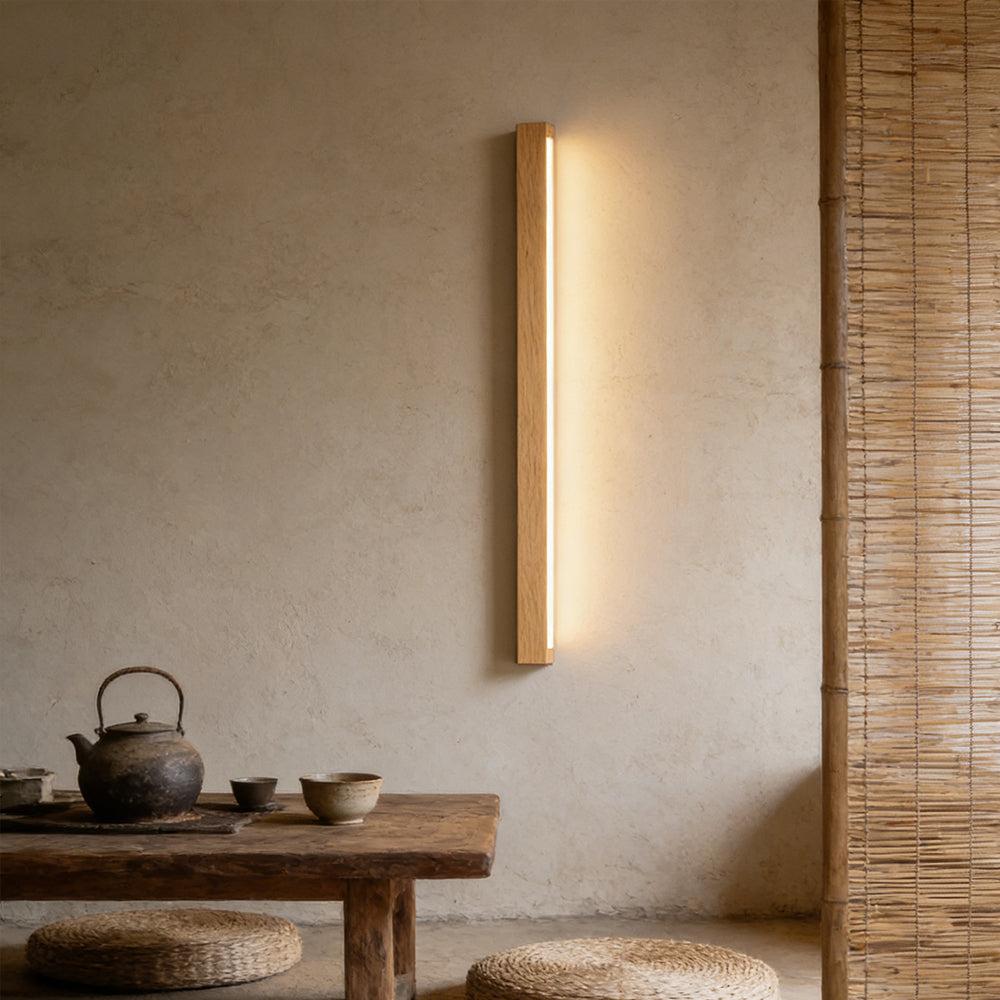 Wooden LED Vanity Mirror Light Fixture for Bathroom Wall 24-Inch Warm Lighting Above Sink Bedroom Illumination Slim Profile Spa-Style Contem