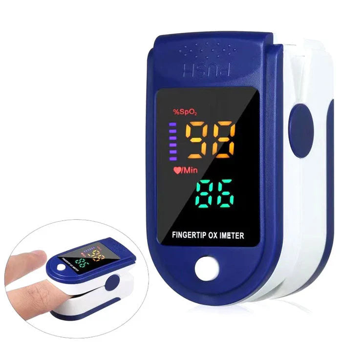 Fingertip Oxygen Monitor with LED Display for SpO2 & Pulse Rate | Portable Health Meter for Adults & Seniors | Battery-Powered Clip-On