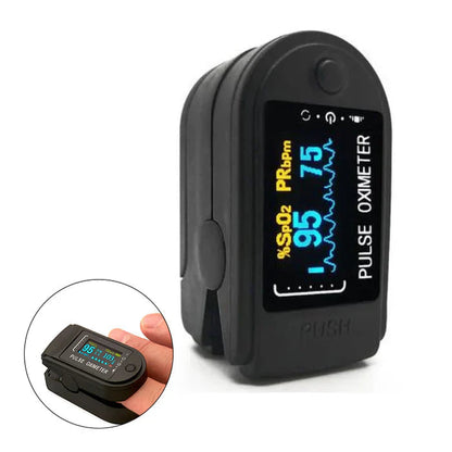 Fingertip Oxygen Monitor with LED Display for SpO2 & Pulse Rate | Portable Health Meter for Adults & Seniors | Battery-Powered Clip-On