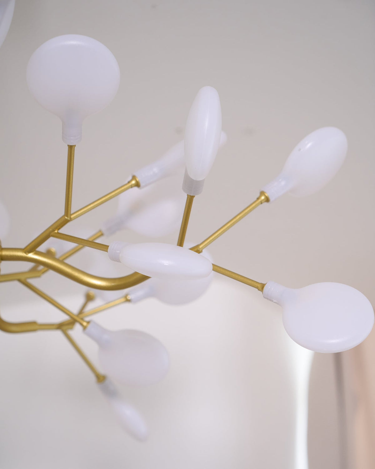 Acrylic Branch Chandelier with Adjustable LED Lights for Dining Room & Entryway - 30 to 63 Light Branches - Dimmable Gold or Black Metal Fin