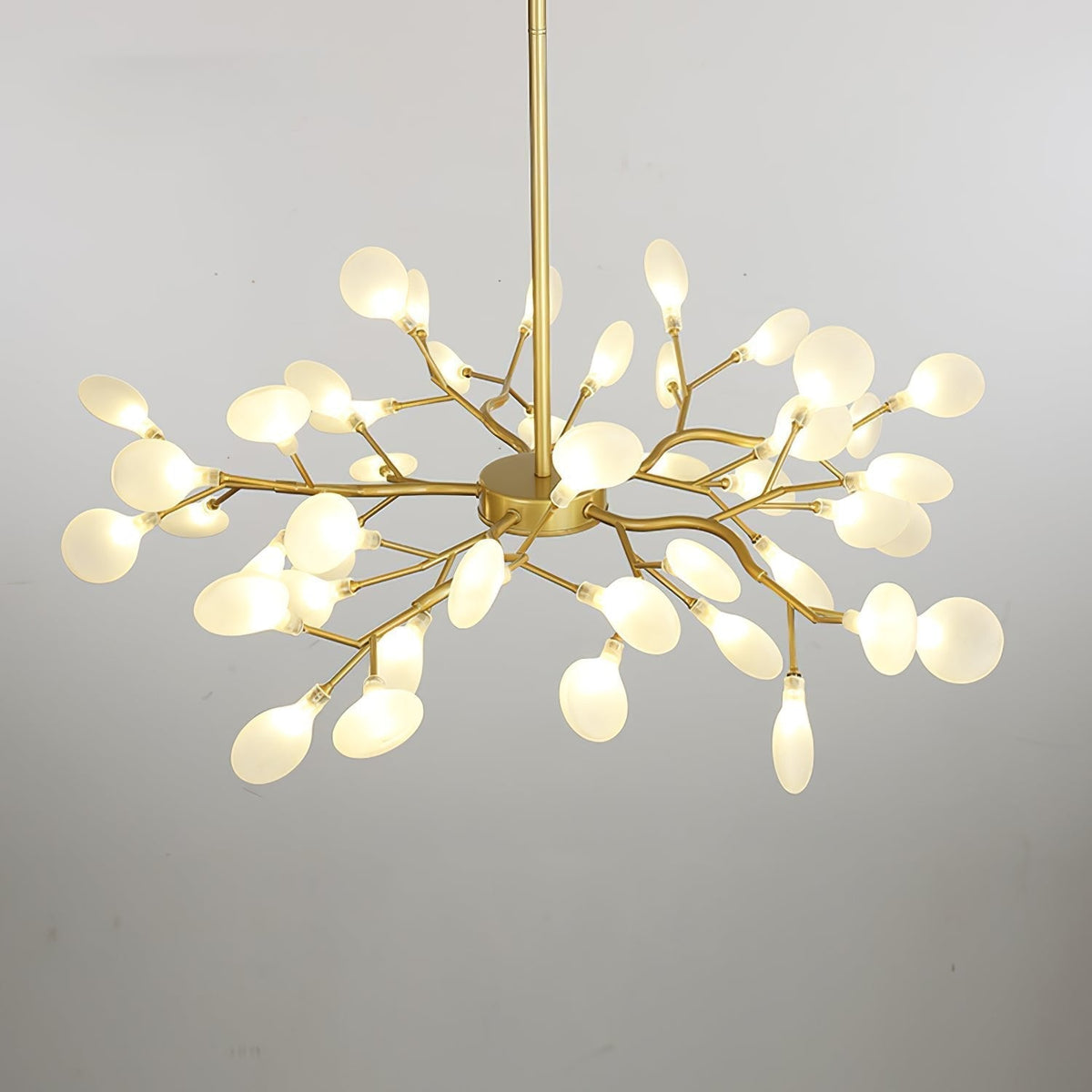 Lámpara de araña LED ramificada, dorada y acrílica, moderna lámpara de techo con varios brazos para comedor, sala de estar, dormitorio, iluminación ajustable