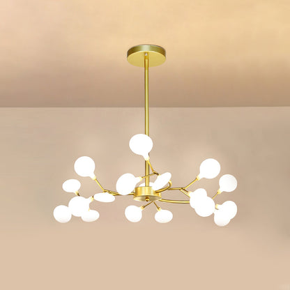 Lámpara de araña LED ramificada, dorada y acrílica, moderna lámpara de techo con varios brazos para comedor, sala de estar, dormitorio, iluminación ajustable