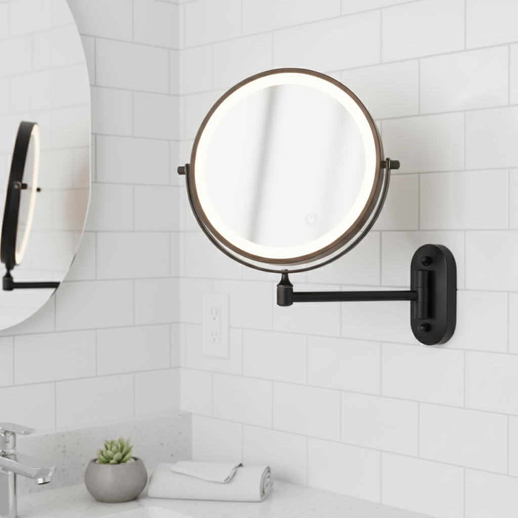 LUMIVIEW – LED Magnifying Makeup Mirror Adjustable Light Travel