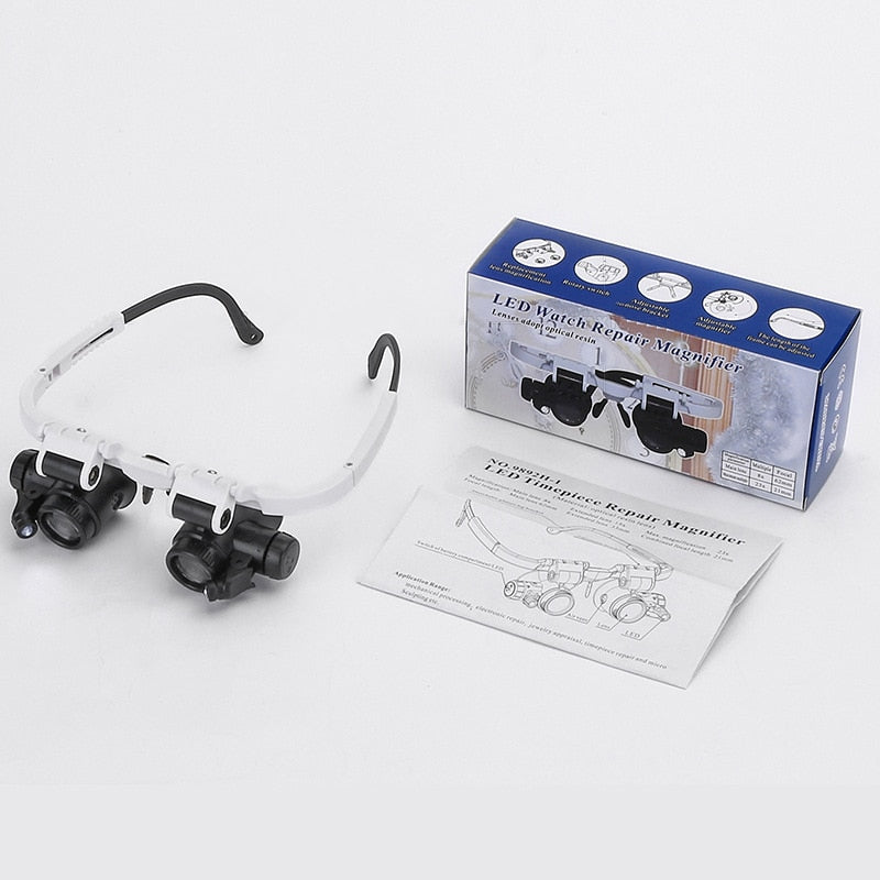 LED Magnifying Glass with Light | Adjustable Headband & 8X-23X Magnification for Precision Work