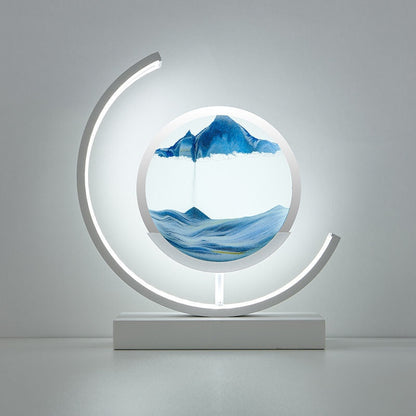 LED Moon Lamp with Moving Sand Art – Unique Desk Accent Light, Remote Control