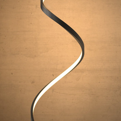 Sculptural Spiral LED Standing Lamp 52 inches Adjustable Brightness Aluminum Contemporary Living Room Bedroom Home Office Remote Dimmable