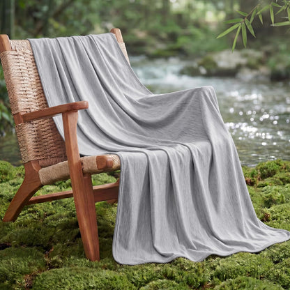 Confort Acogedor | Manta refrescante de verano de rayón de bambú para personas calurosas | Manta ligera para viajes y uso al aire libre