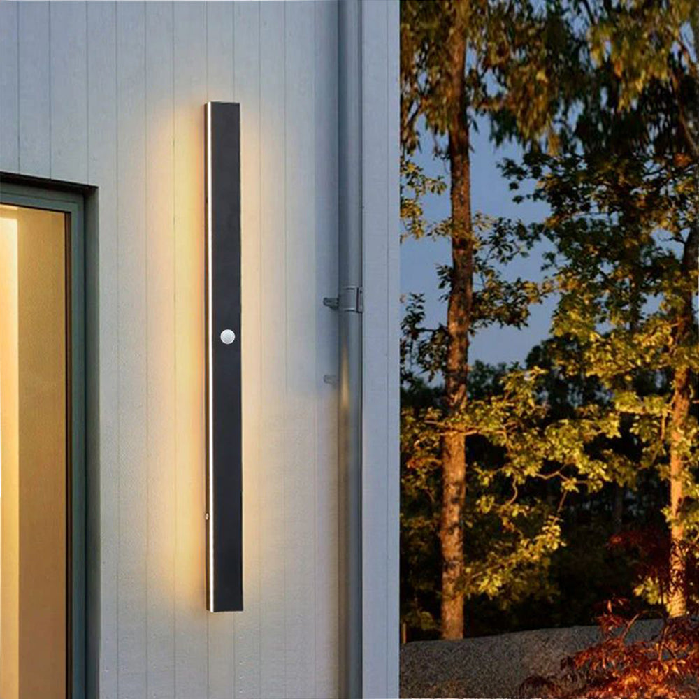 Weatherproof LED Strip Sconce for Patios, Entryways & Porches — IP65 Rated Acrylic Outdoor Fixture in Black