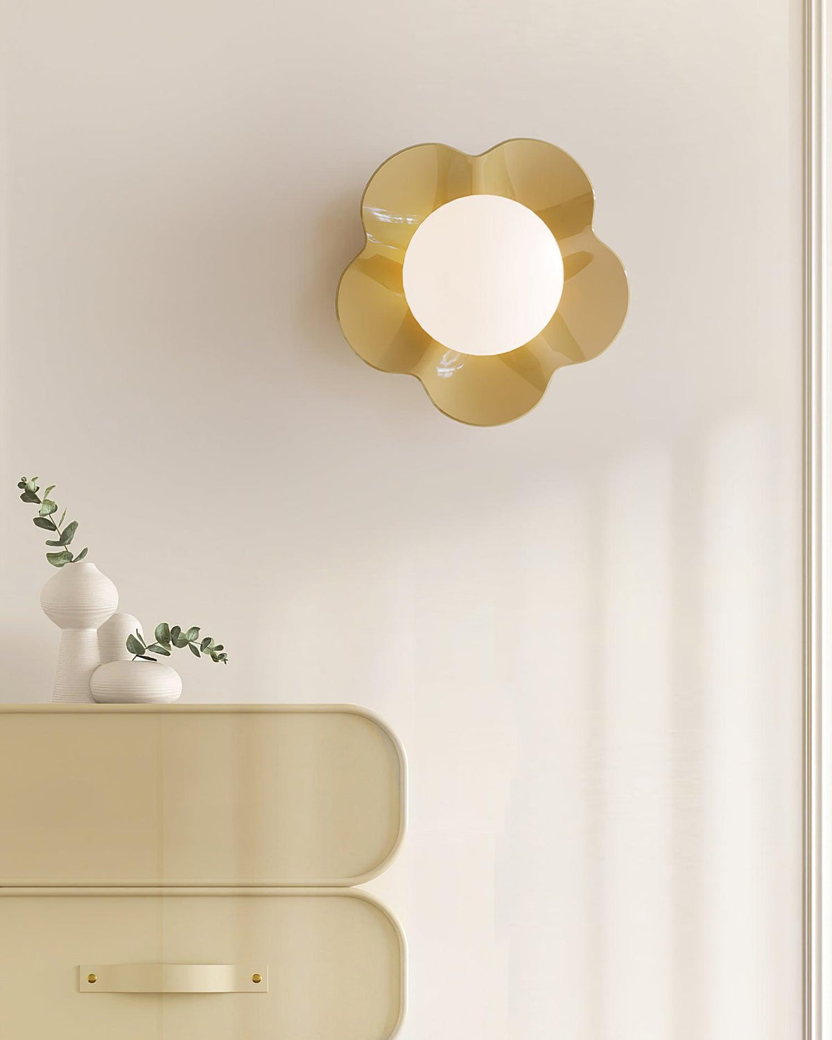 Resin Flower Sconce Light 8 in White Purple Yellow for Bedroom Living Room Hallway G9 Bulb Base Indoor Accent Fixture