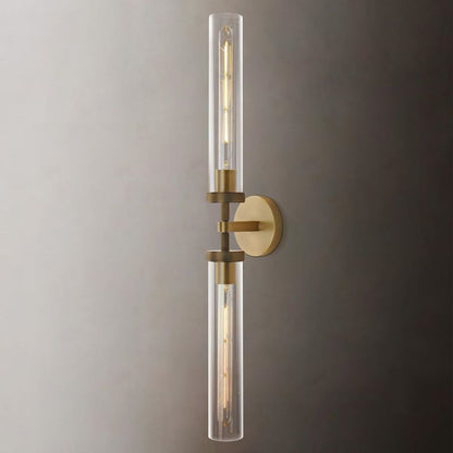 Crystal Wall Sconce Light Fixture Brass Finish for Bedroom Hallway Entryway Living Room Bathroom Vanity Hardwired Dimmable