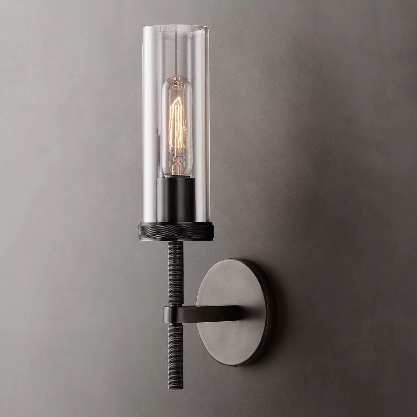 Crystal Wall Sconce Light Fixture Brass Finish for Bedroom Hallway Entryway Living Room Bathroom Vanity Hardwired Dimmable