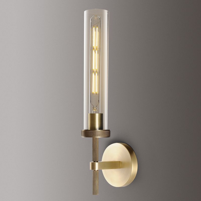 Crystal Wall Sconce Light Fixture Brass Finish for Bedroom Hallway Entryway Living Room Bathroom Vanity Hardwired Dimmable