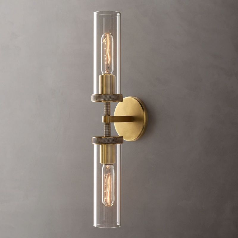 Crystal Wall Sconce Light Fixture Brass Finish for Bedroom Hallway Entryway Living Room Bathroom Vanity Hardwired Dimmable