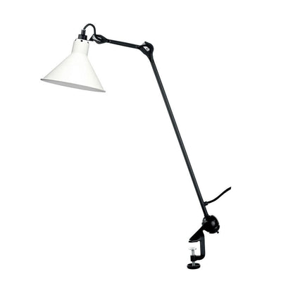 Clamp-On Task Light with Pivoting Arm Iron Construction Metal Shade Reading Light for Home Office Study Workspace Bedside Black Finish