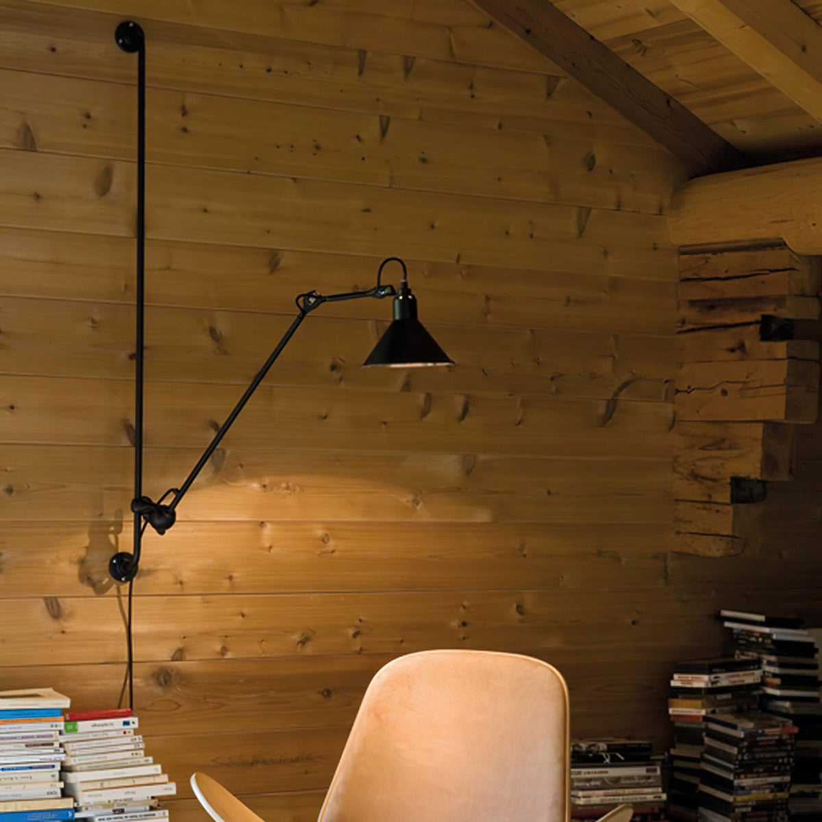 Articulating Swing Arm Sconce Matte Black 46.5 Inch Reach Bedside Reading Light for Bedroom Office Hallway Adjustable Wall-Mounted Task Lamp