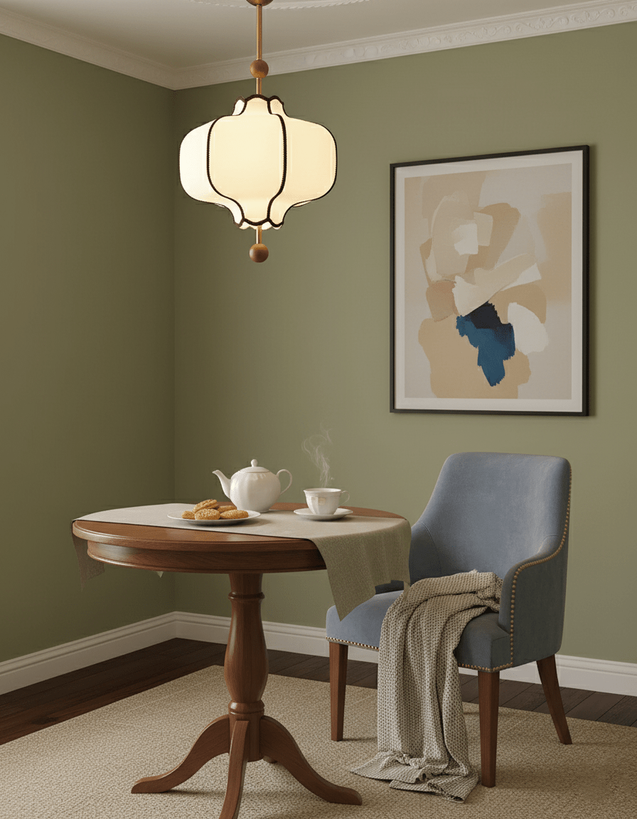 Multi-Bulb Hanging Ceiling Lantern in Wood & Fabric for Dining Room, Living Room & Entryway | Classic Drum Shade Chandelier with Adjustable