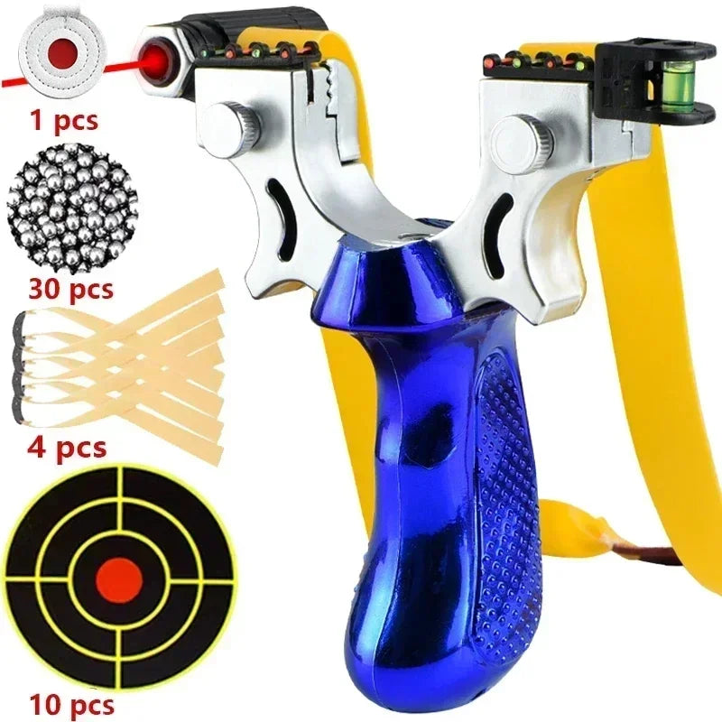 Handheld Wrist-Brace Catapult with Laser Aim Guide & Built-In Level for Backyard Target Shooting