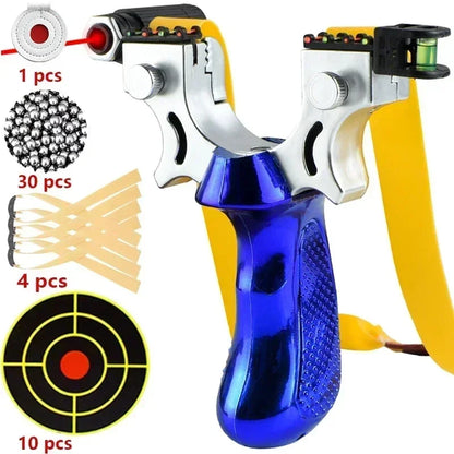 Handheld Wrist-Brace Catapult with Laser Aim Guide & Built-In Level for Backyard Target Shooting