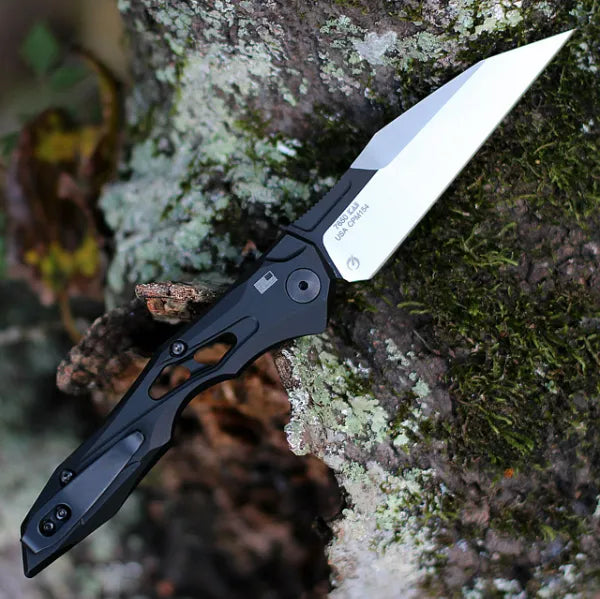 Launch 13 Automatic Knife | Wharncliffe Folding Pocket Knife with Push Button Opening | Compact EDC Knife for Outdoor Use