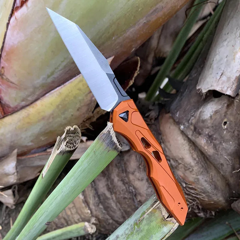 Automatic Utility Knife | Wharncliffe Folding Pocket Knife with Push Button Opening | Compact EDC Knife for Outdoor & Camping