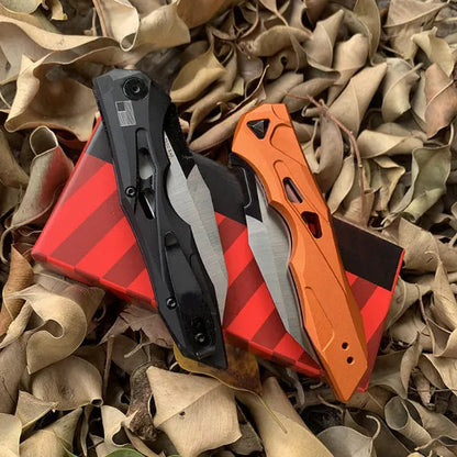 Utility Knife with Wharncliffe Blade, Everyday Carry Knife with Push Button Lock, Switchblade Knife with Aluminum Handle