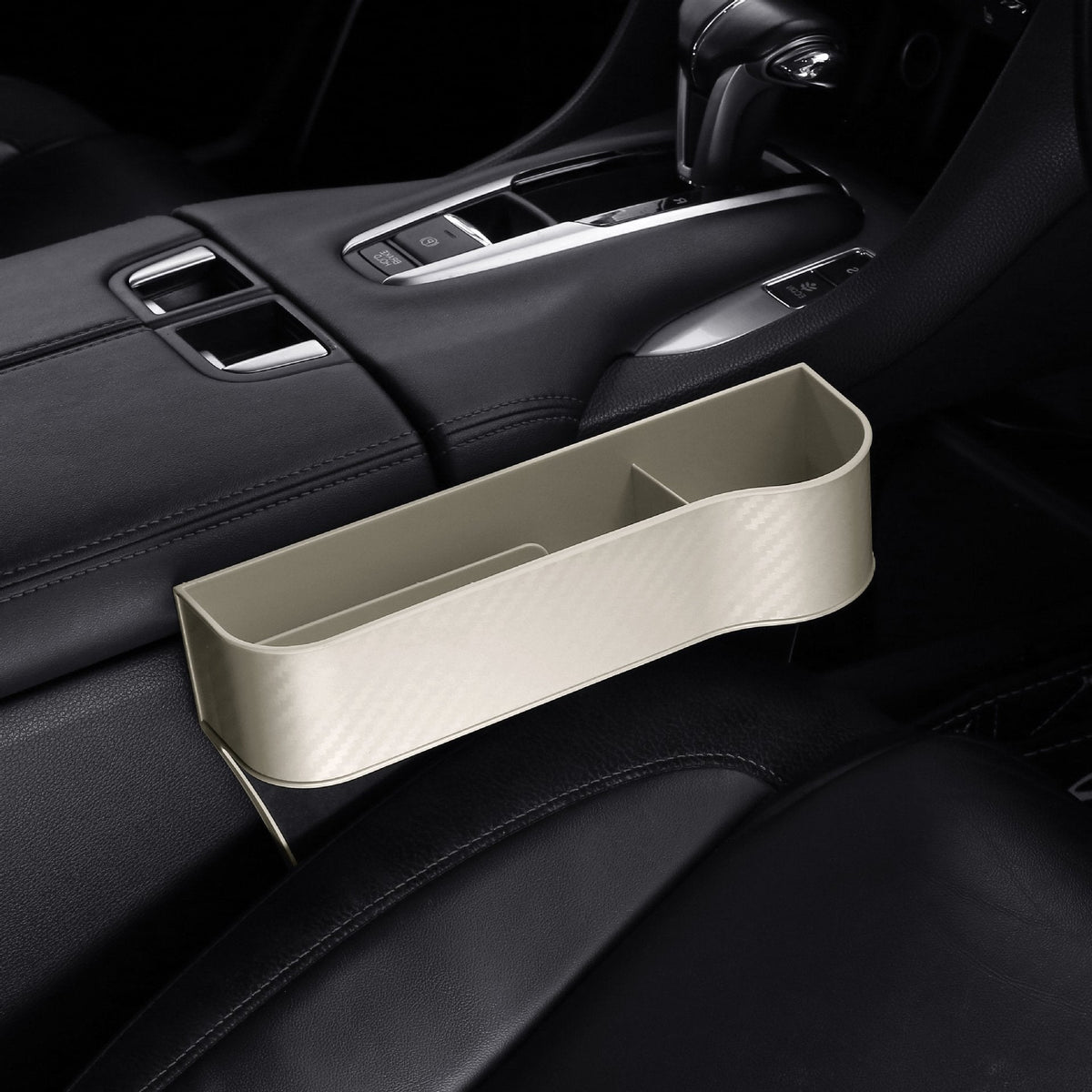 Leather Car Seat Organizer with Cup Holder | Multifunctional Design for Extra Storage and Convenience