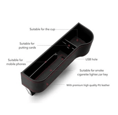 Leather Car Seat Organizer with Cup Holder | Multifunctional Design for Extra Storage and Convenience