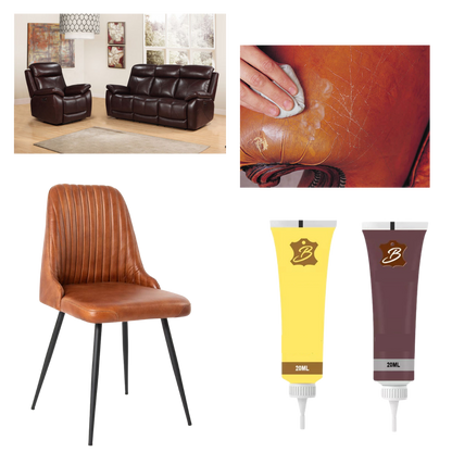 Vinyl & Leather Repair Compound 0.7 fl oz Tube Restores Furniture Couch Sofa Car Seats Jackets Bags Fix Scratches Tears Rips Scuffs