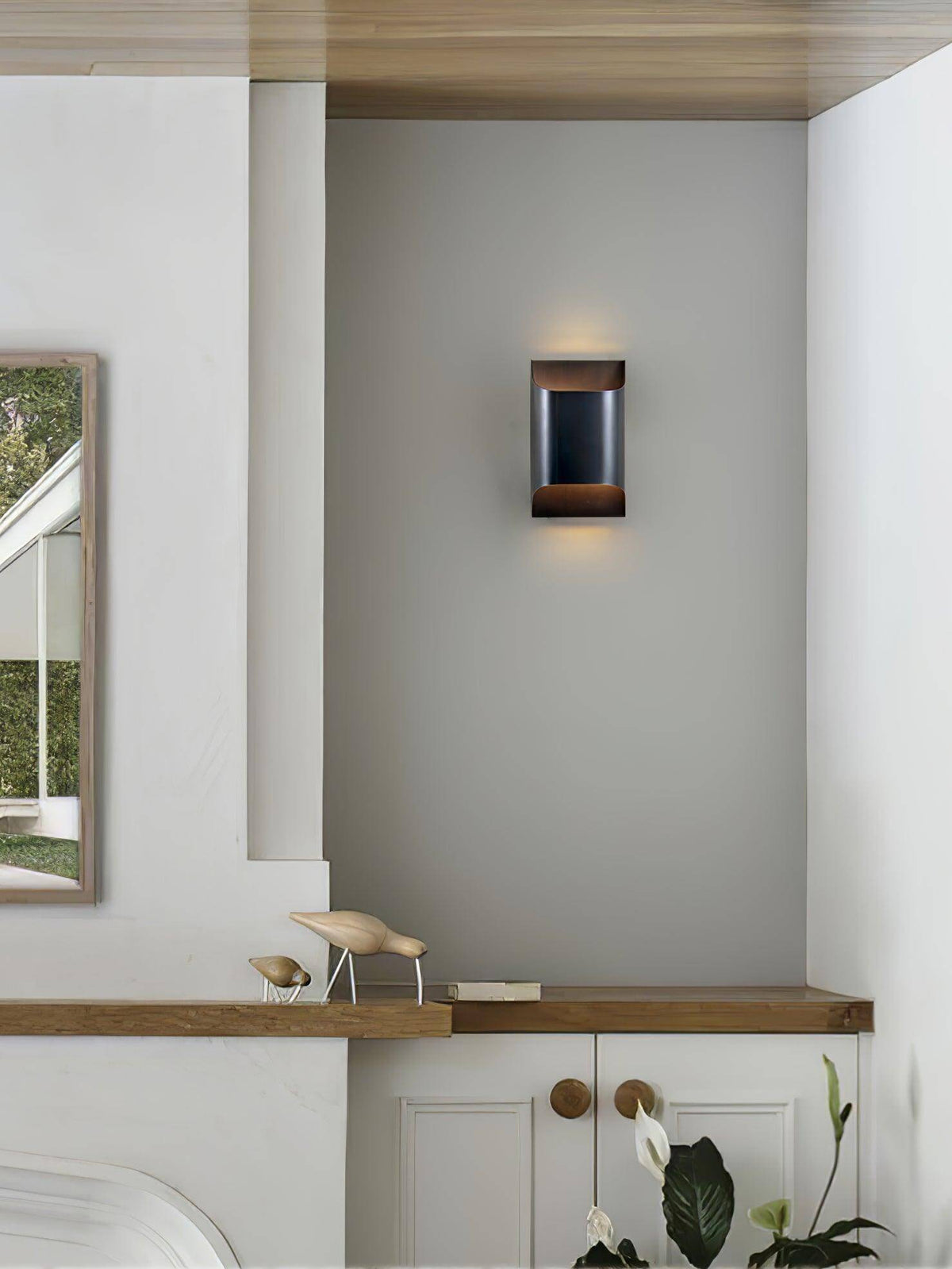 Mid-Century Brass Sconce G9 Socket Indoor Ambient Fixture 10 in Square for Bedroom Hallway Living Room Accent Lighting Warm Glow