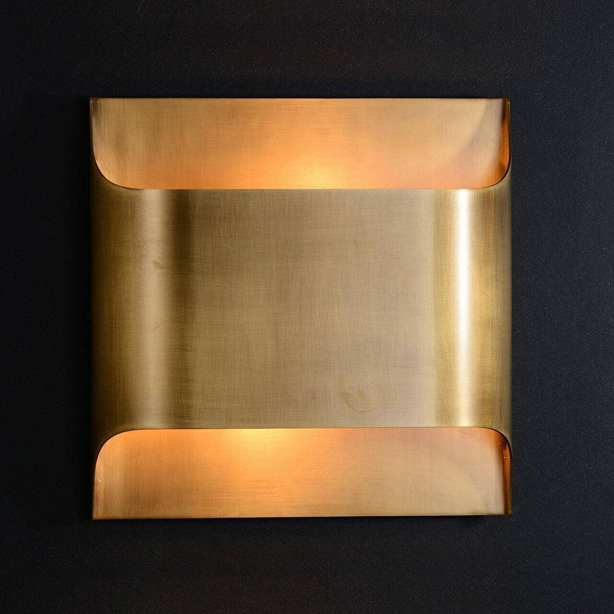Mid-Century Brass Sconce G9 Socket Indoor Ambient Fixture 10 in Square for Bedroom Hallway Living Room Accent Lighting Warm Glow