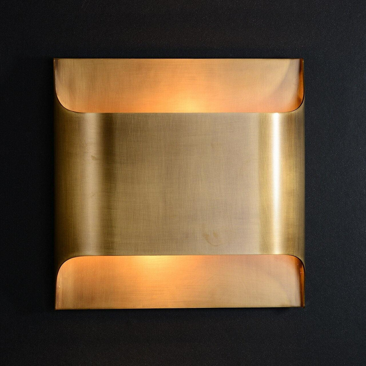 Brass Indoor LED Wall Light Fixture for Bedroom Living Room Hallway 10 Inch Square Contemporary Accent Lamp E14 G9 Socket Modern Home Lighti