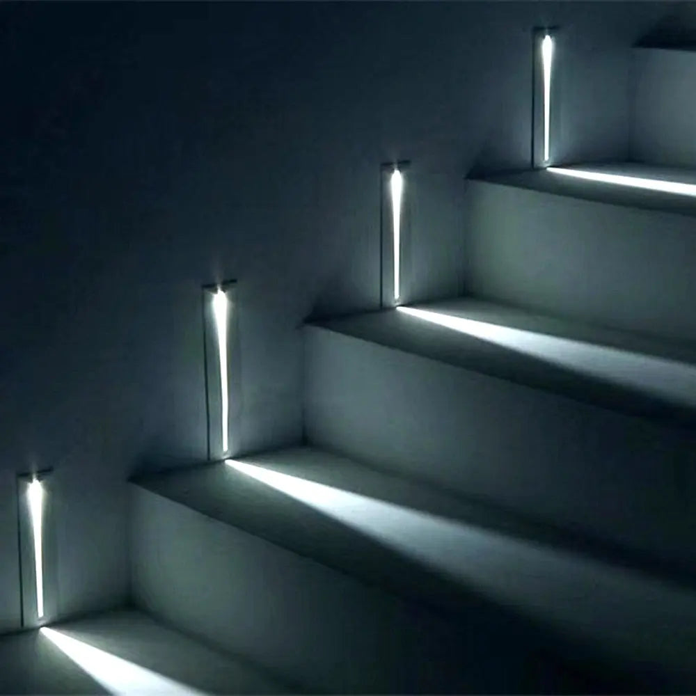 Recessed LED Step Light 7 Inch Aluminum Indoor Outdoor Stairway Path Illumination 3W Flush Mount Guide Lighting for Hallways Staircases Walk
