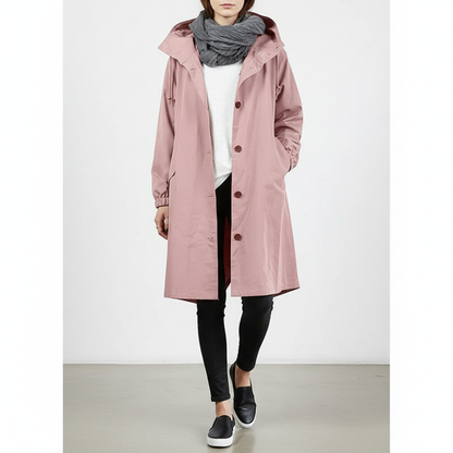 Packable Rain Jacket Women's Hooded Waterproof Windbreaker Oversized Lightweight Travel Coat Outdoor Athletic Layer