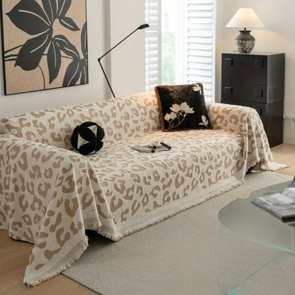 Luxe Sofa Cover - Thick Microfiber, Leopard Print