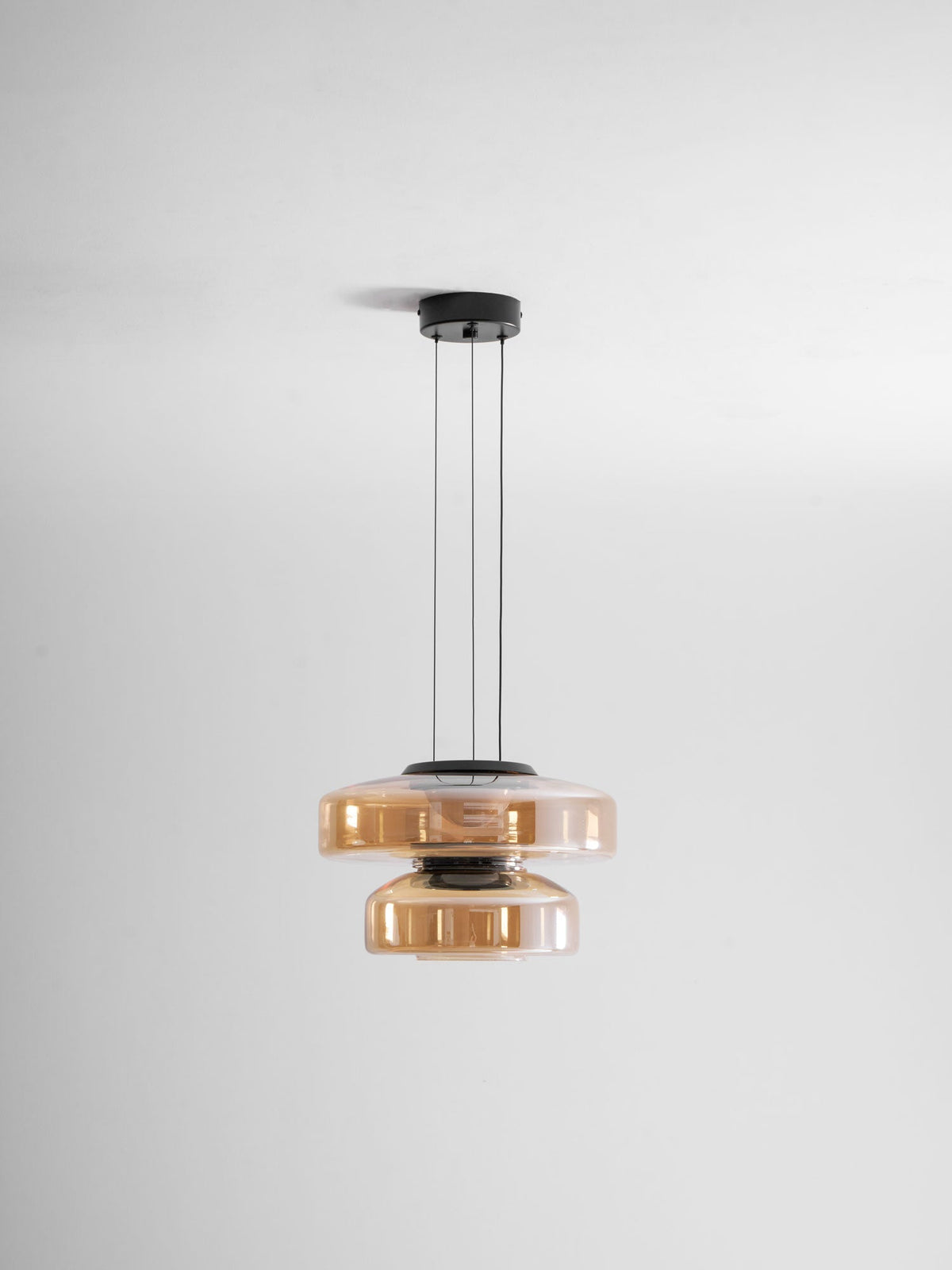 Tiered Glass Pendant Ceiling Fixture LED Multi-Level Hanging Light for Kitchen Island Dining Room Modern Layered Chandelier Adjustable Heigh