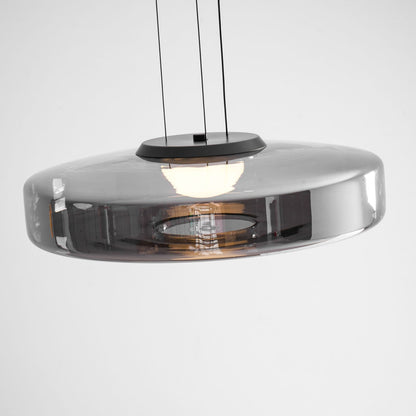 Tiered Glass Pendant Ceiling Fixture LED Multi-Level Hanging Light for Kitchen Island Dining Room Modern Layered Chandelier Adjustable Heigh