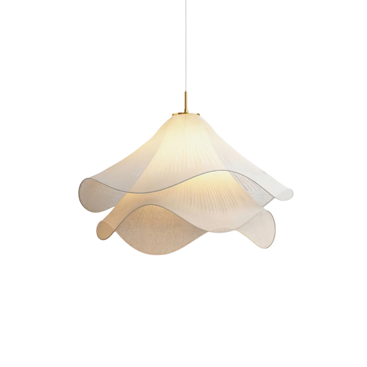 Lámpara colgante de tela en capas de 24 pulgadas con diseño floral para comedor, sala de estar y cocina, lámpara de techo moderna minimalista con altura ajustable