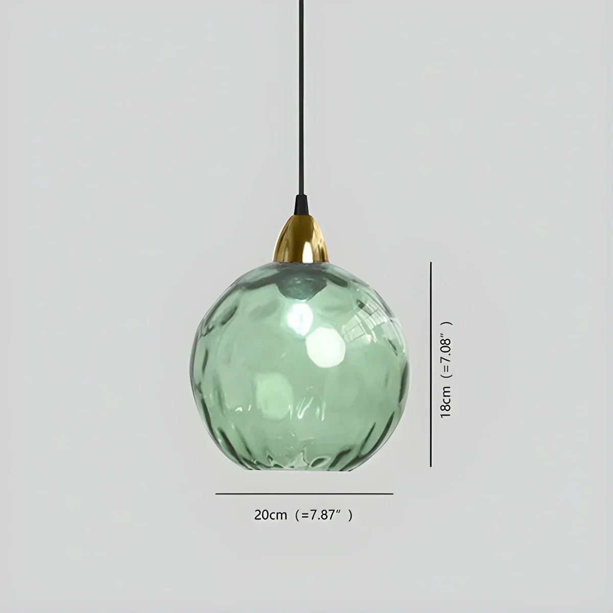Spherical Glass Ceiling Fixture E26 Socket 8-Inch Gray Shade for Dining Areas Bedrooms Kitchens Adjustable Cord Ambient Fixture