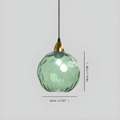 Spherical Glass Ceiling Fixture E26 Socket 8-Inch Gray Shade for Dining Areas Bedrooms Kitchens Adjustable Cord Ambient Fixture